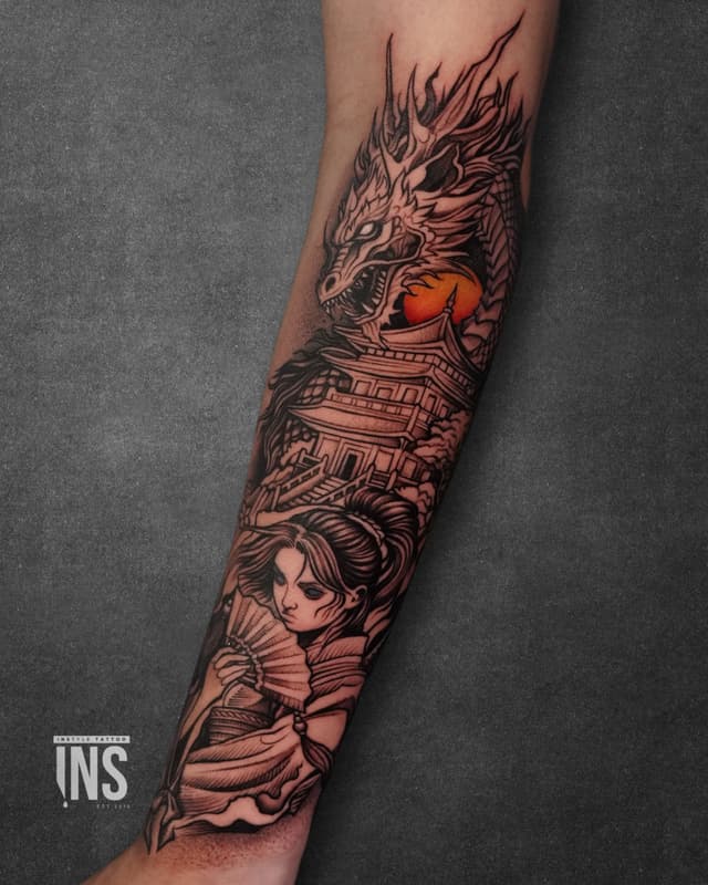 Custom arm tattoo